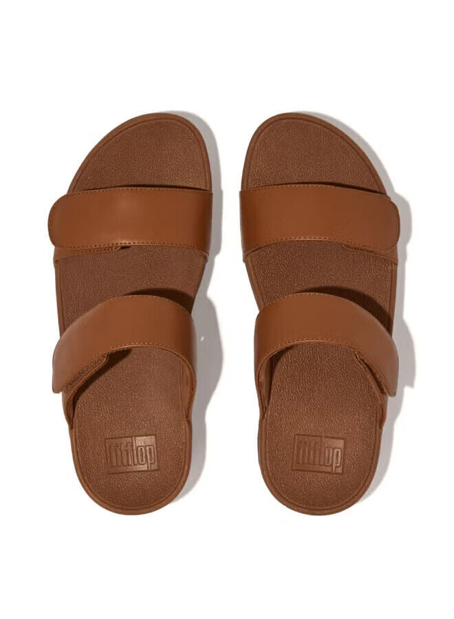 FitFlop Lulu FV6-592 Slides Sandals Women's Light Tan Leather Adjustable Slip On, коричневый — фото 3