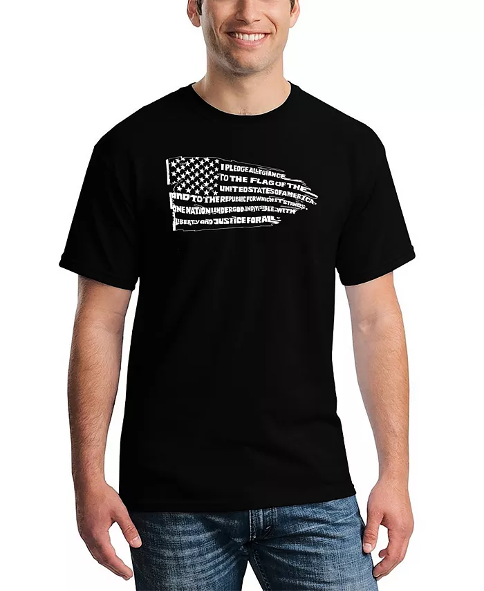 

Мужская футболка Pledge of Allegiance Flag Word Art LA Pop Art, черный