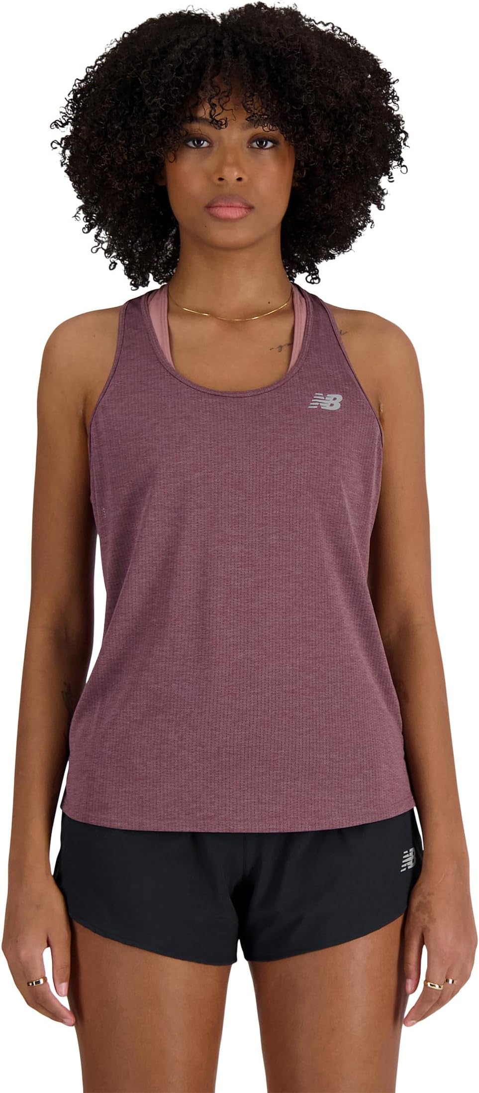 

Топ New Balance Athletics Tank, цвет Licorice Heather