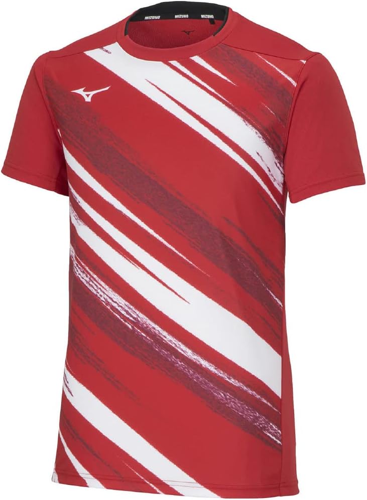 

Футболка для тенниса MIZUNO, с коротким рукавом, влагоотводящая, быстросохнущая, унисекс (62JAA002), красный