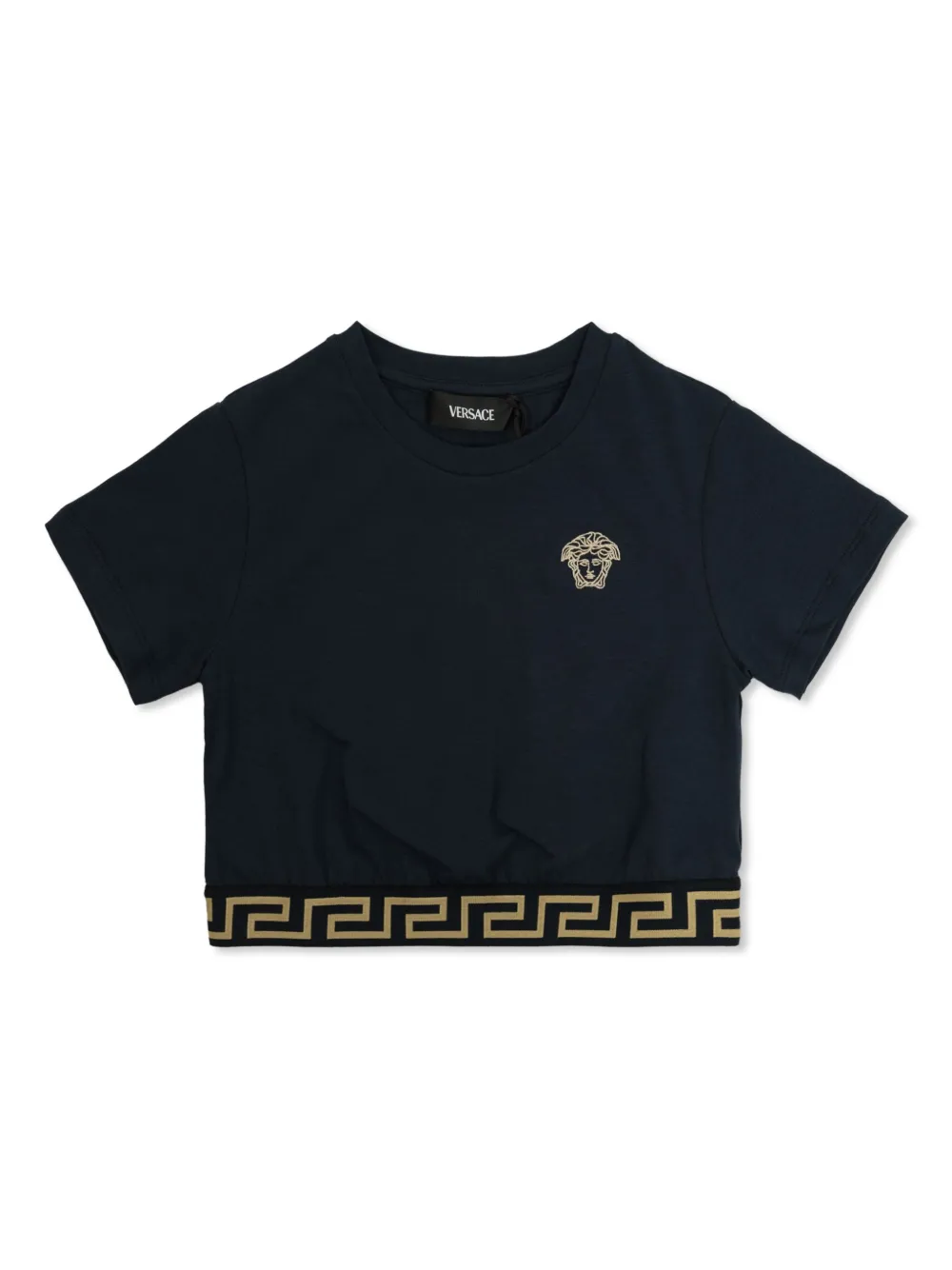 

Футболка с декором Medusa Versace Kids, черный