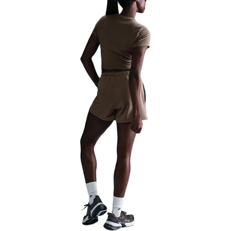 Футболка женская укороченная Nike Sportswear Chill Knit коричневая — фото 3