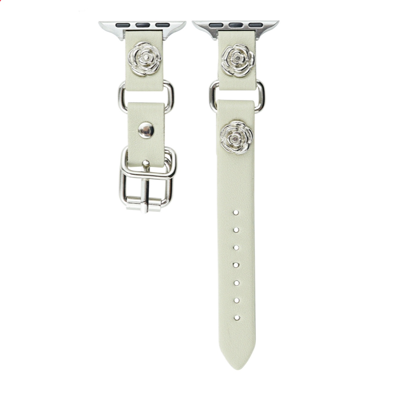 

CHENSONG Часы Strap Apple Compatibility Metal 49mm, Ecru Camellia