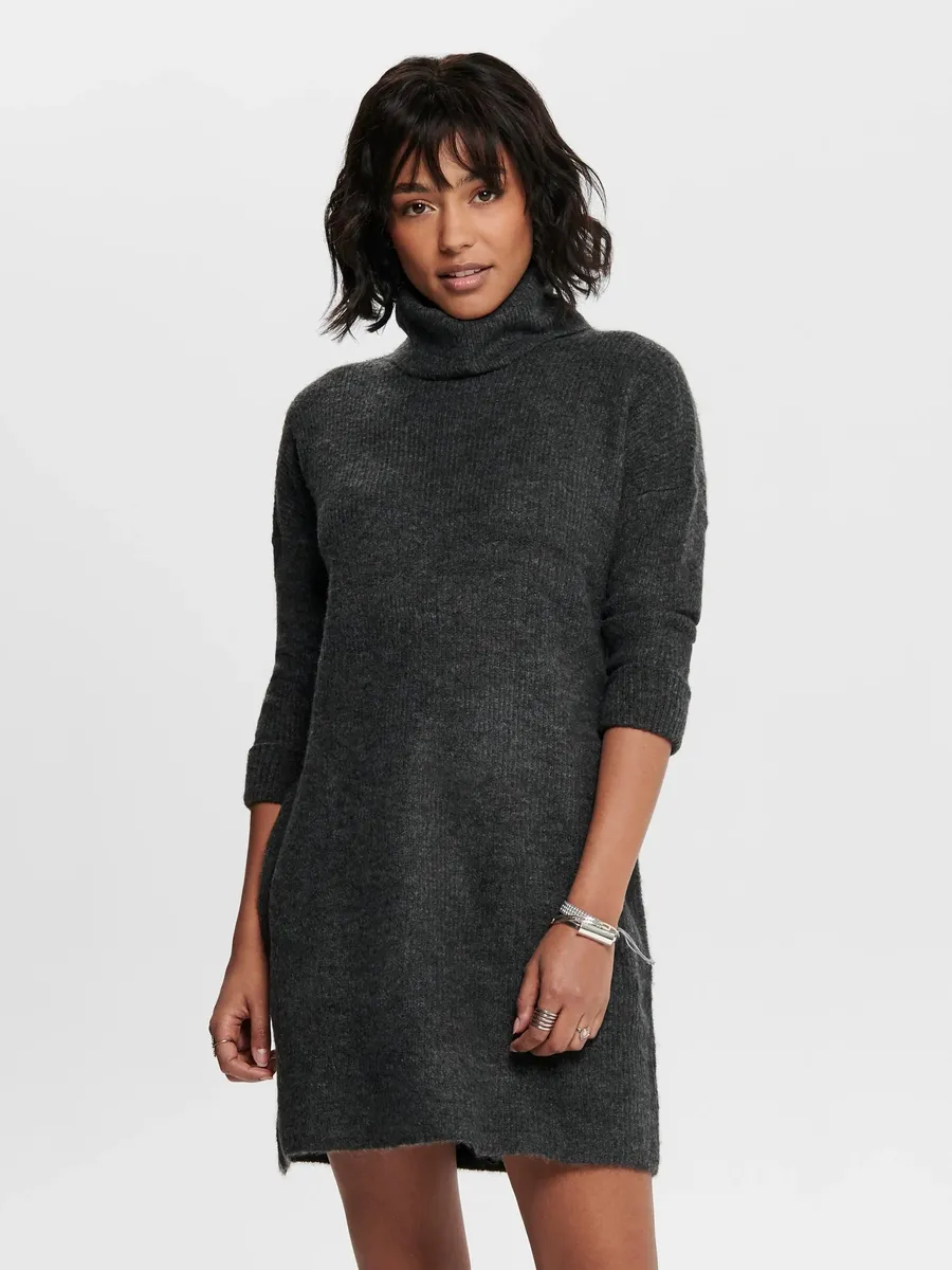 

Only трикотажное платье "ONLJANA L/S COWLNCK DRESS", серый