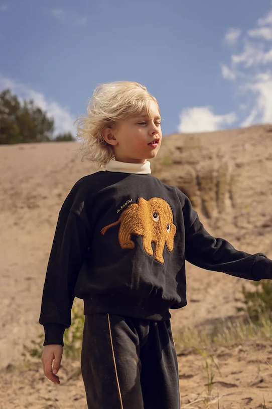 

Детская хлопковая толстовка «Мамонт» Mini Rodini, черный