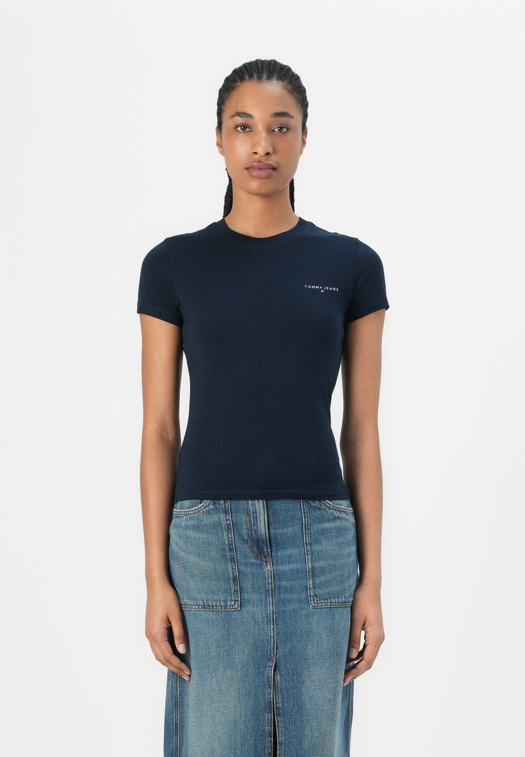 

Базовая футболка SLIM LINEAR TEE Tommy Jeans, темно-синий
