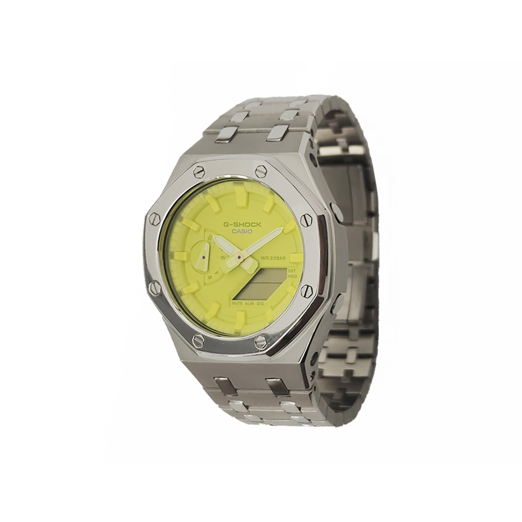 

CASIO Ретрофит серия электронный механизм часы мужские часы Yellow циферблат