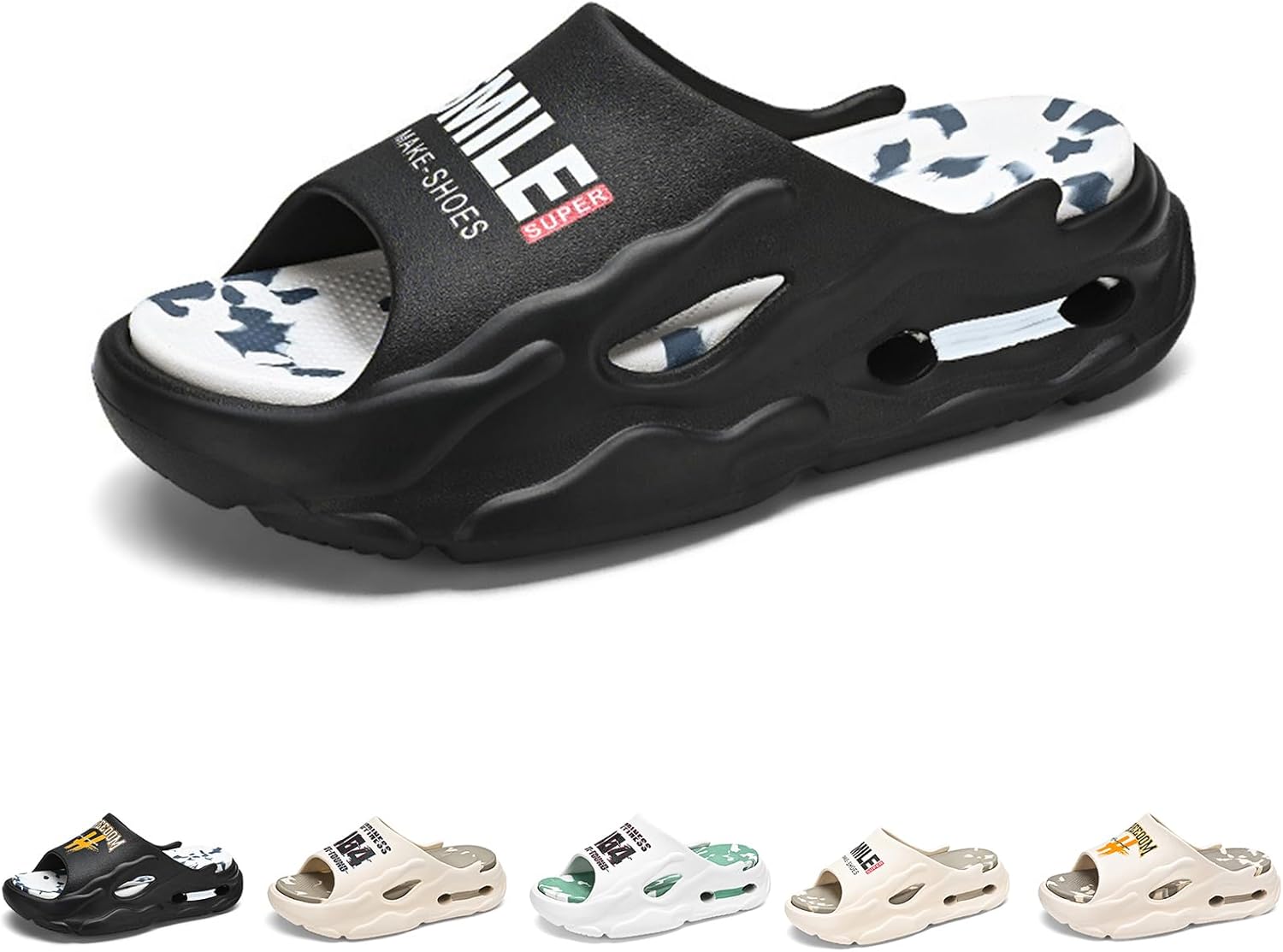 

Мужские модные стильные шлепанцы с открытым носком, дышащие, с мягкой толстой подошвой, удобные, нескользящие, прочные с EVA подошвой, мужская обувь Gezolligheid, черный