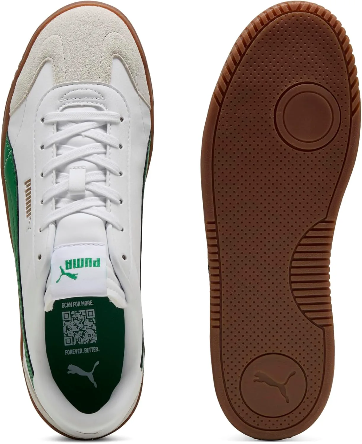 Кроссовки Puma Mens Club 5v5, белый/зеленый/серый — фото 4