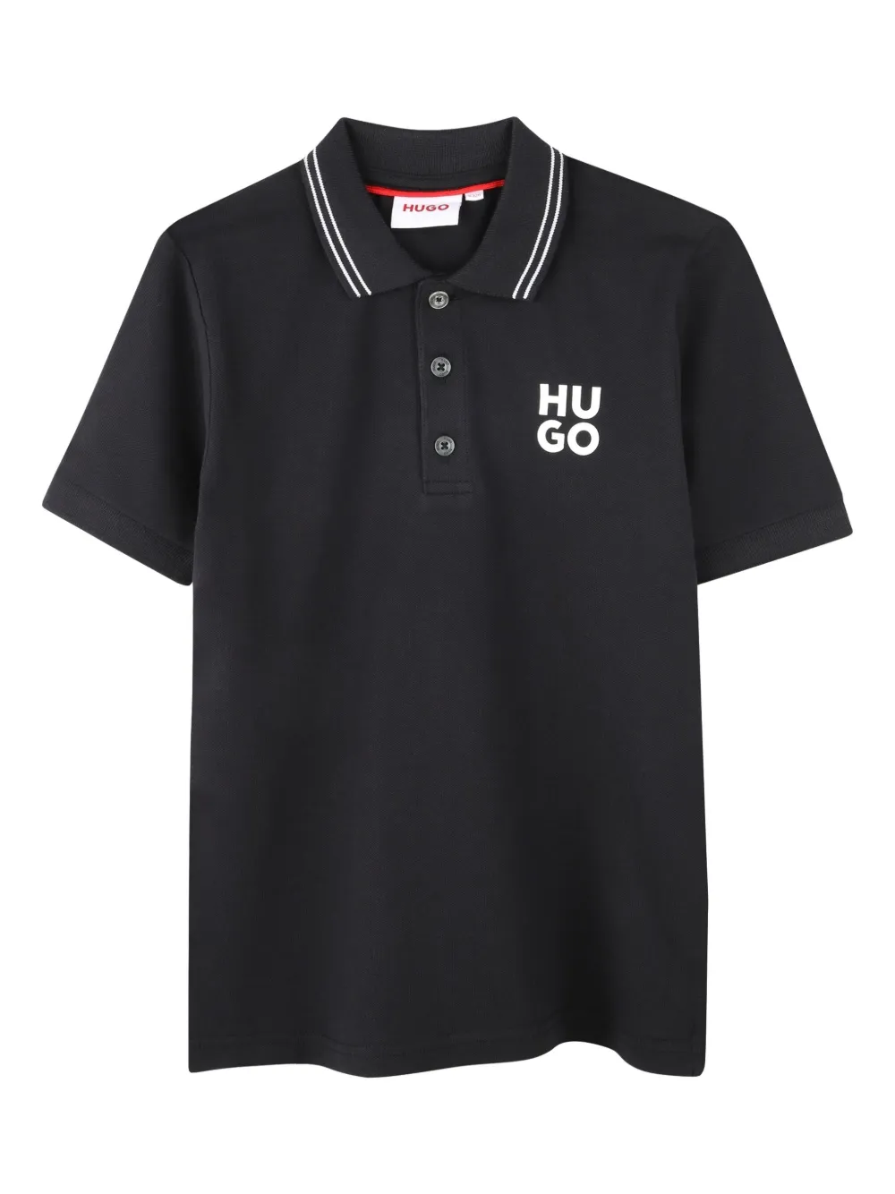

Рубашка поло с логотипом HUGO KIDS, черный