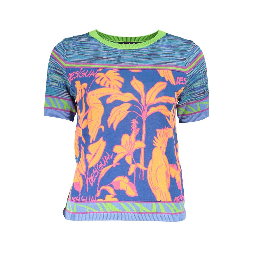 

Синий хлопковый свитер Desigual
