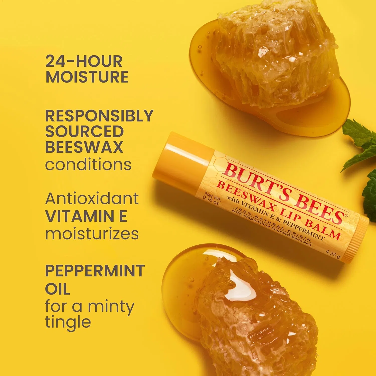 Натуральный бальзам для губ «Beeswax» от Burt's Bees, набор из 4 шт. Burt'S Bees — фото 2