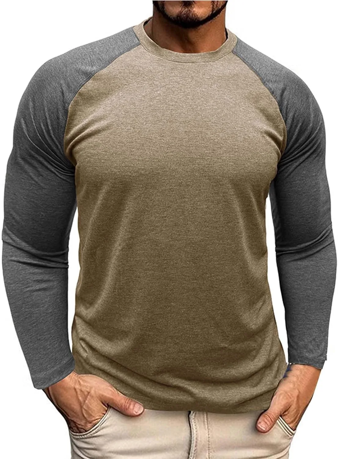 

Мужская футболка Color Block с длинным рукавом Slim Fit