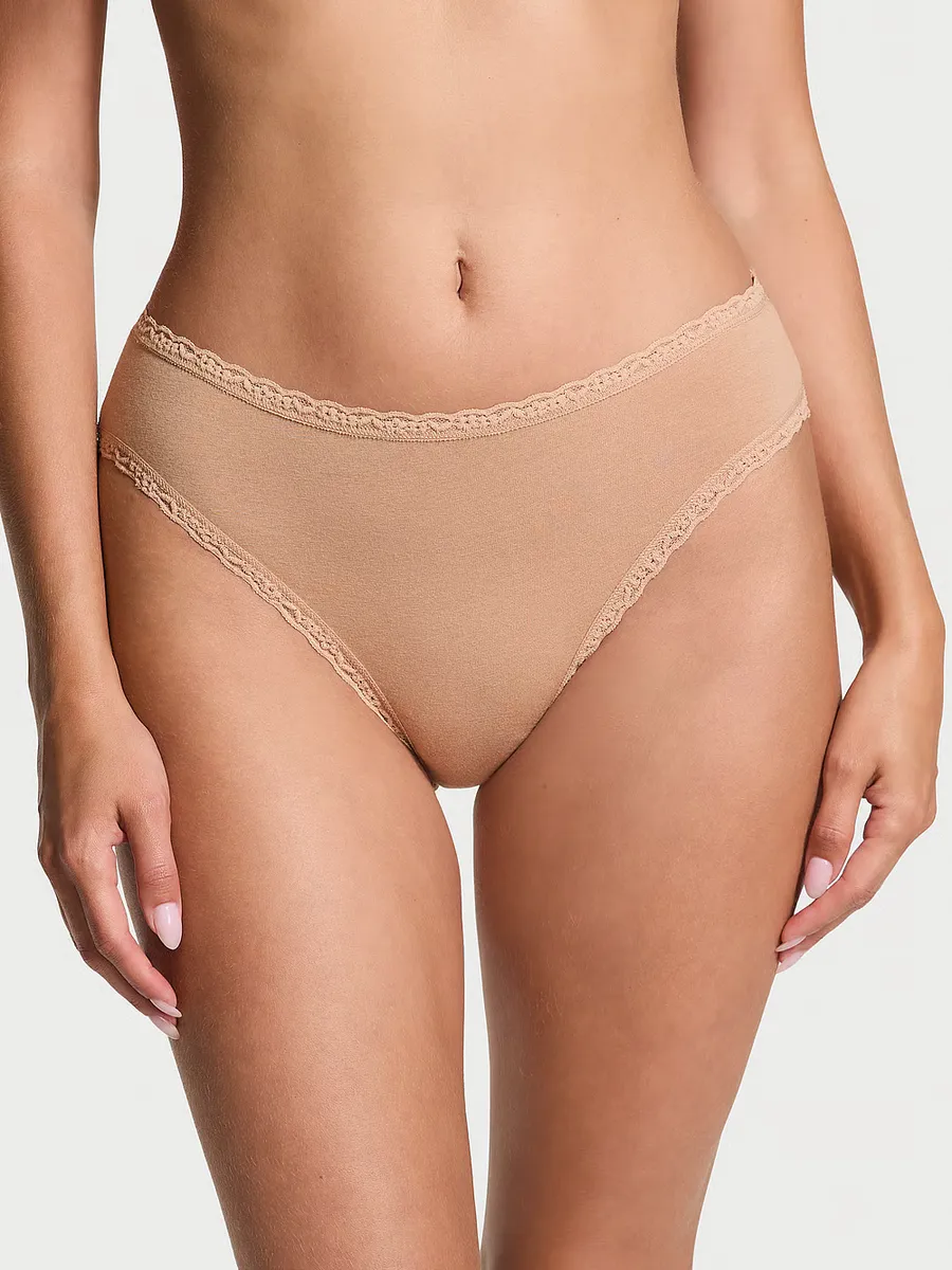 

Хлопковые трусики бикини с кружевной отделкой The Lacie, цвет Praline