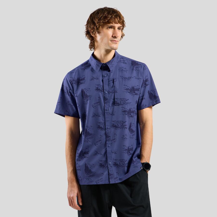 

Рубашка для похода Essentials с короткими рукавами и принтом ODLO