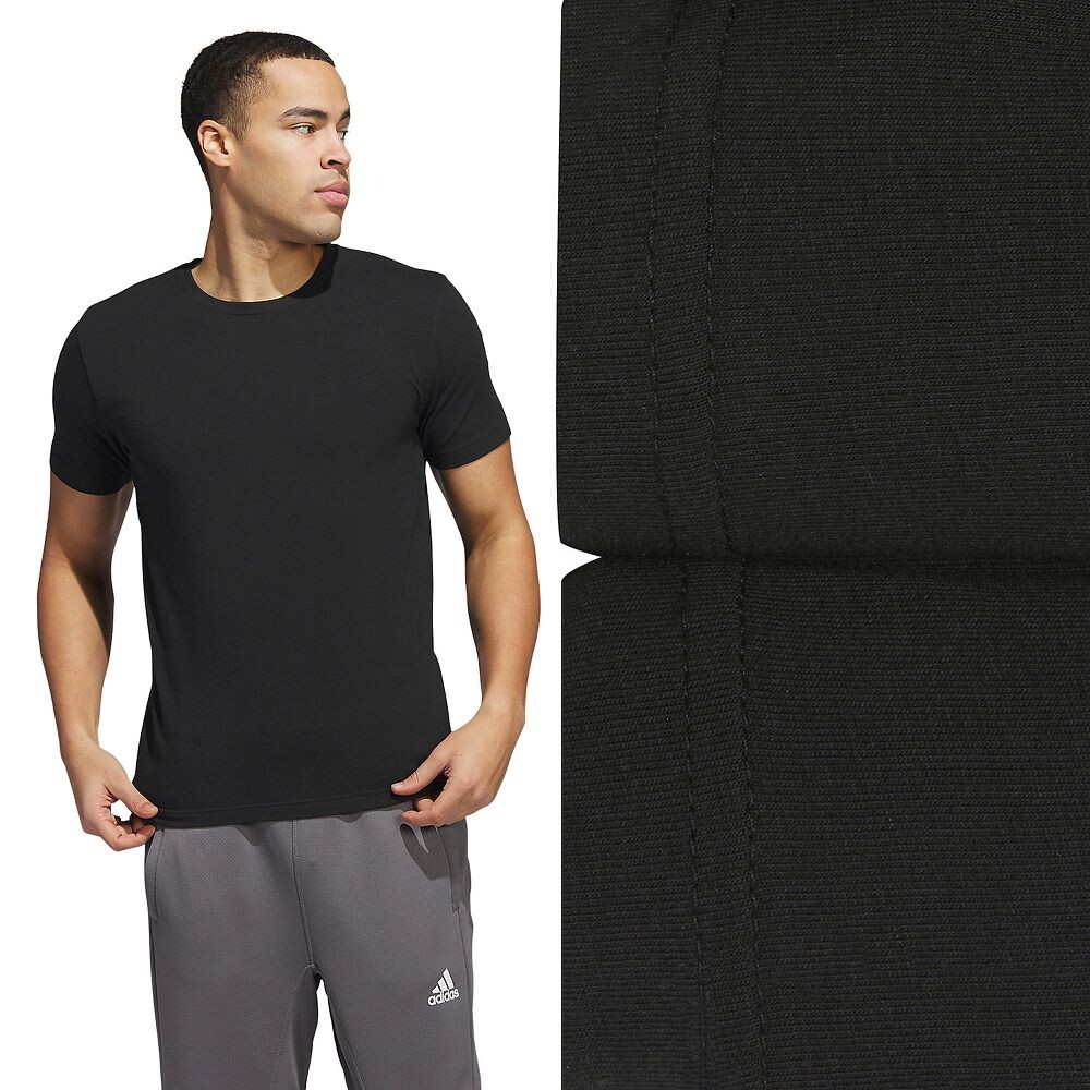 

Мужские футболки adidas из 2 пар эластичных хлопковых футболок с круглым вырезом Adidas, черный