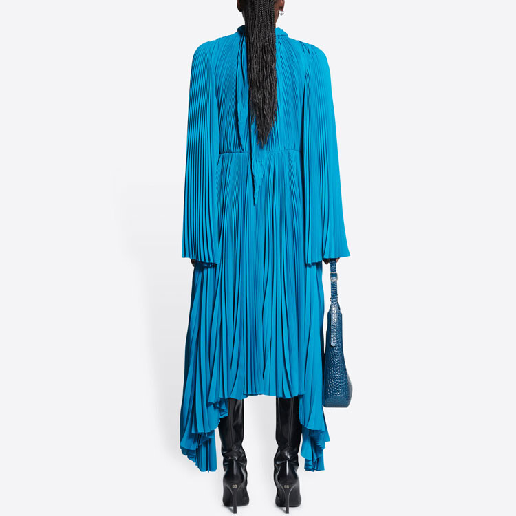 Платье с длинными рукавами для красной дорожки, женское, синее Balenciaga — фото 4