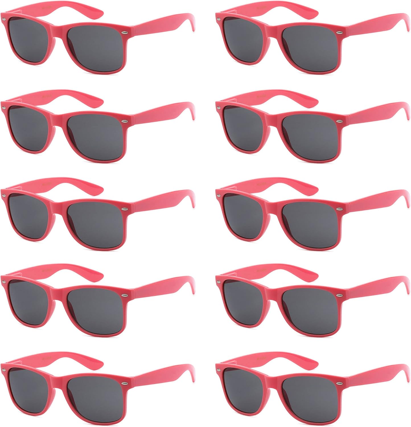 

Солнцезащитные очки с защитой от УФ-излучения для мужчин и женщин – легкие и прочные, унисекс, в стиле ретро 80-х, с гибкими шарнирами, упаковка из 10 штук Got Shades, Peach Coral | Smoke