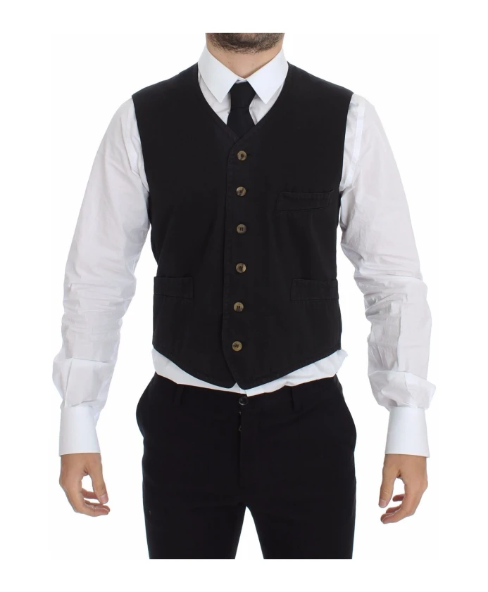 

Однобортный жилет Dolce & Gabbana, черный