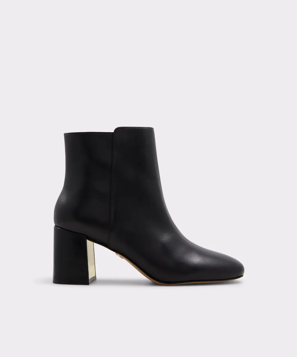 

Женские кожаные ботильоны с круглым носком Aldo, черный