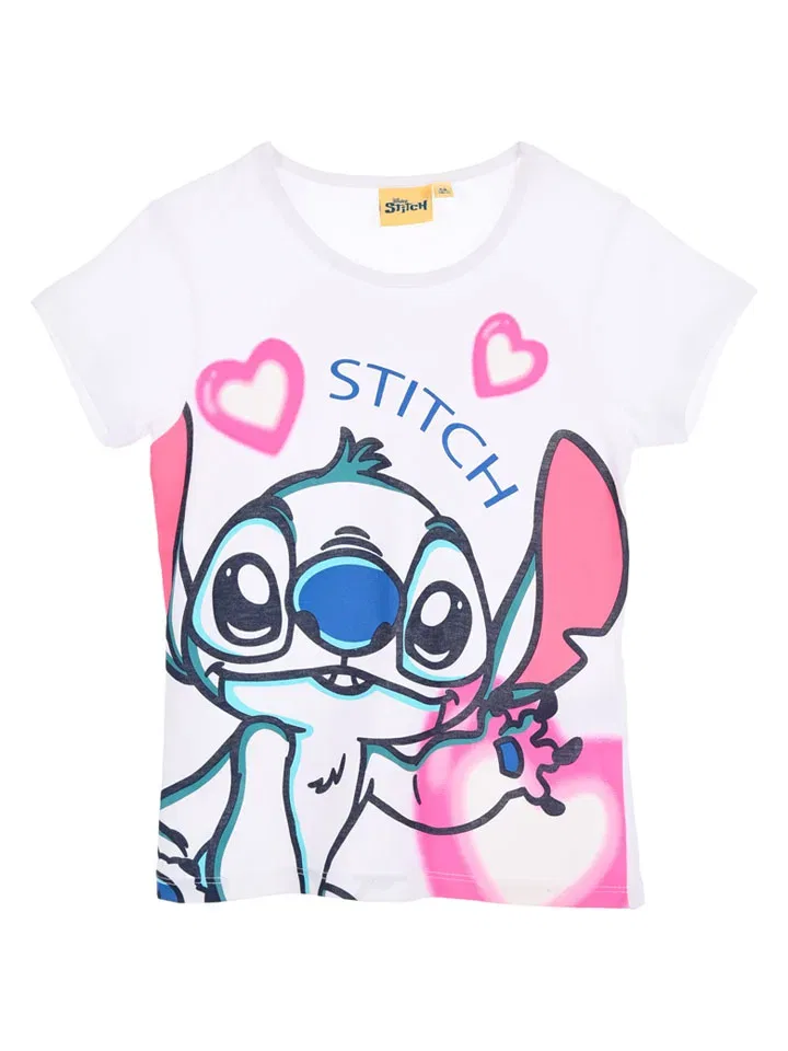 Футболка с принтом, Lilo & Stitch, белый