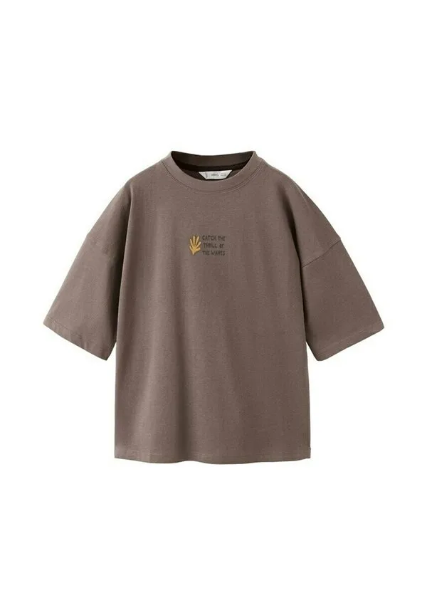 Футболка с детским принтом Mango Kids, Brown