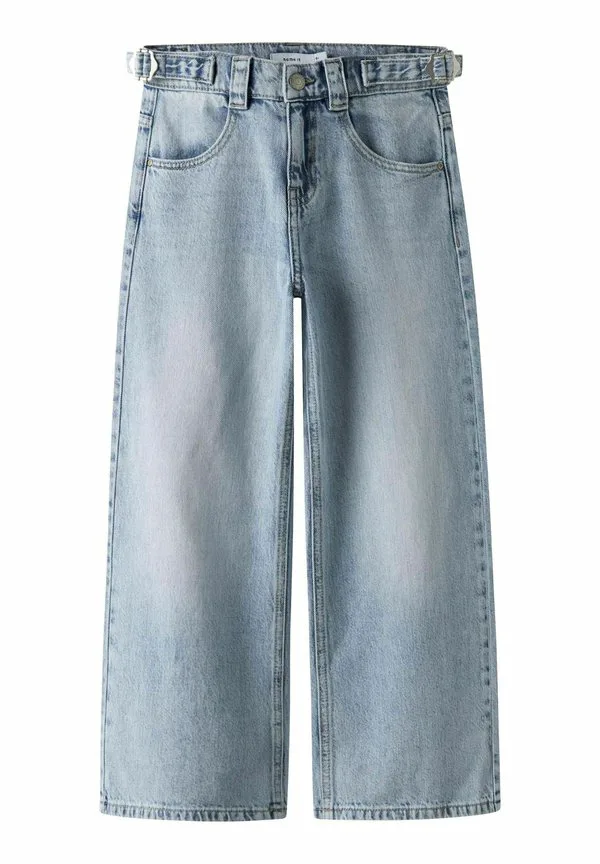Джинсы свободного кроя bella с пряжкой Name It, Light Blue Bleached Denim — фото 3