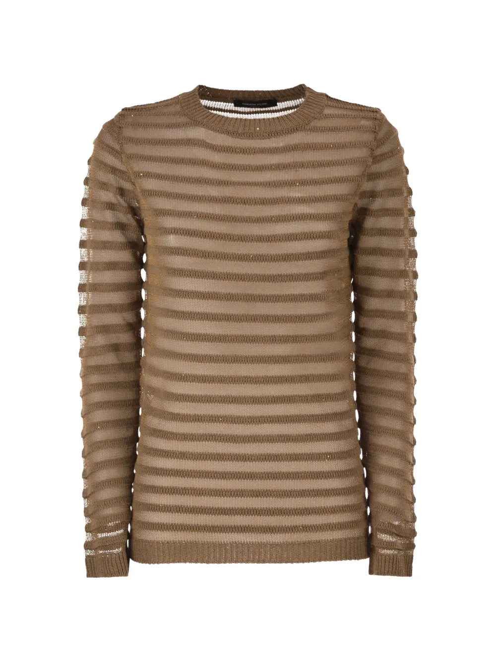 

Свитер с пайетками и вырезом "лодочка" Fabiana Filippi, коричневый