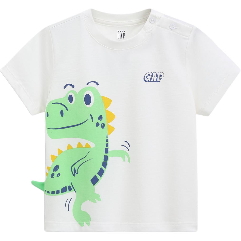 

Футболка с коротким рукавом для малышей, 100% хлопок, с 3D принтом и логотипом GAP, белый