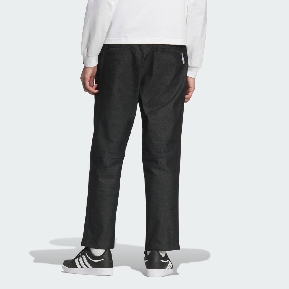 Джинсовые брюки Essentials Plus Regular Fit Stretch Denim полной длины с открытым низом Adidas, black — фото 2