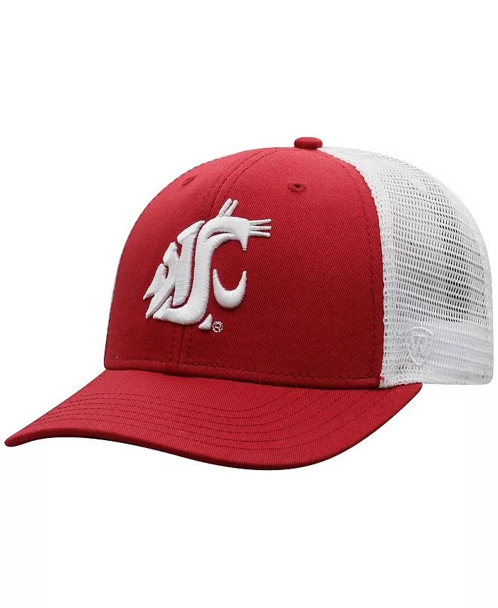 

Мужская кепка-кнопка водителя грузовика Washington State Cougars, темно-красная, белая Top of the World