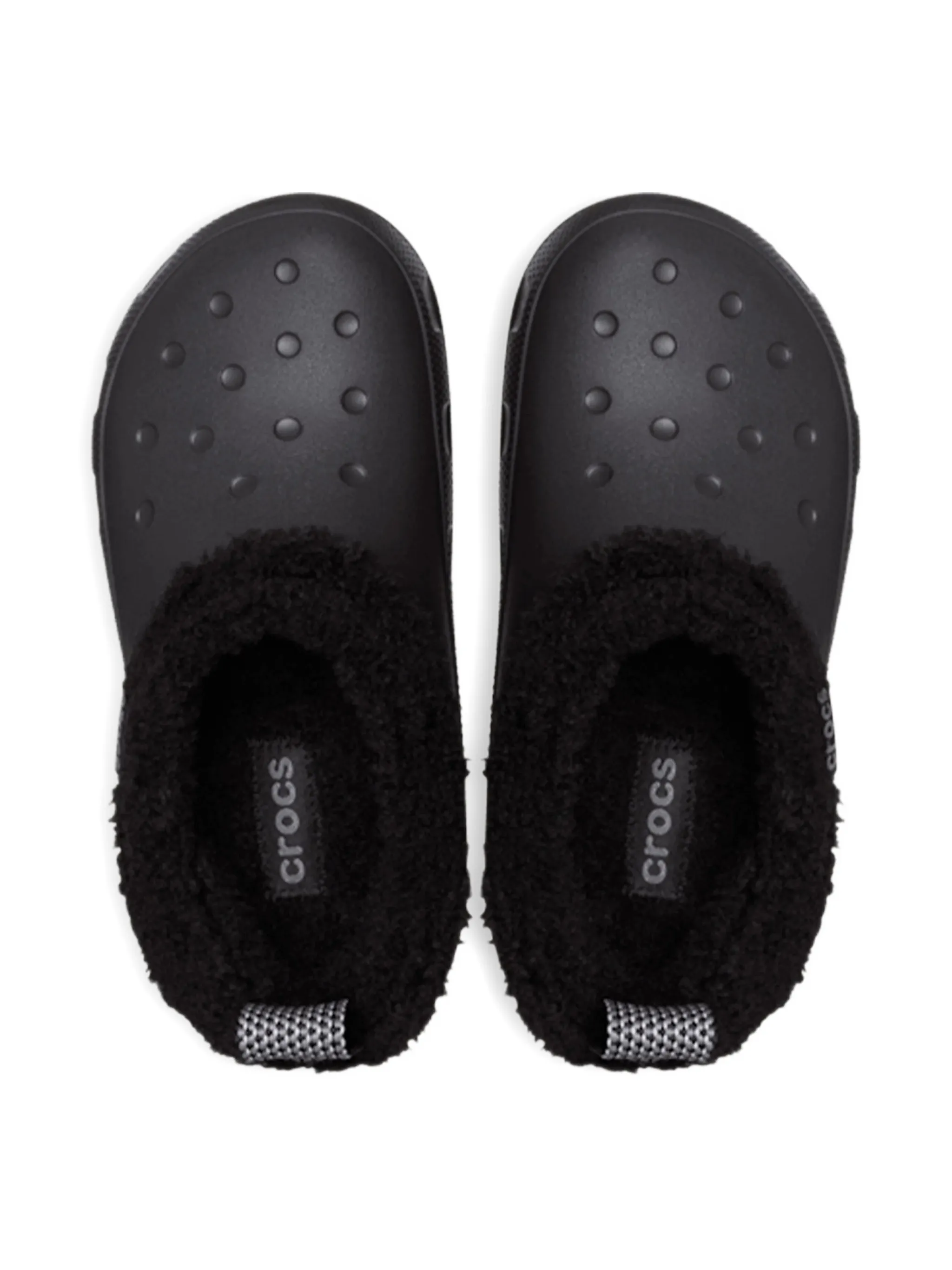Тапочки с меховой оторочкой Crocs Kids, черный — фото 3