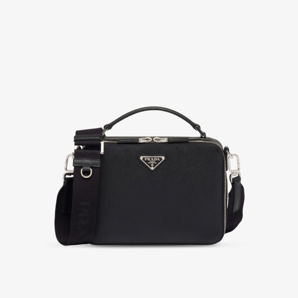 

Сумка brique среднего размера из сафьяновой кожи Prada, черный