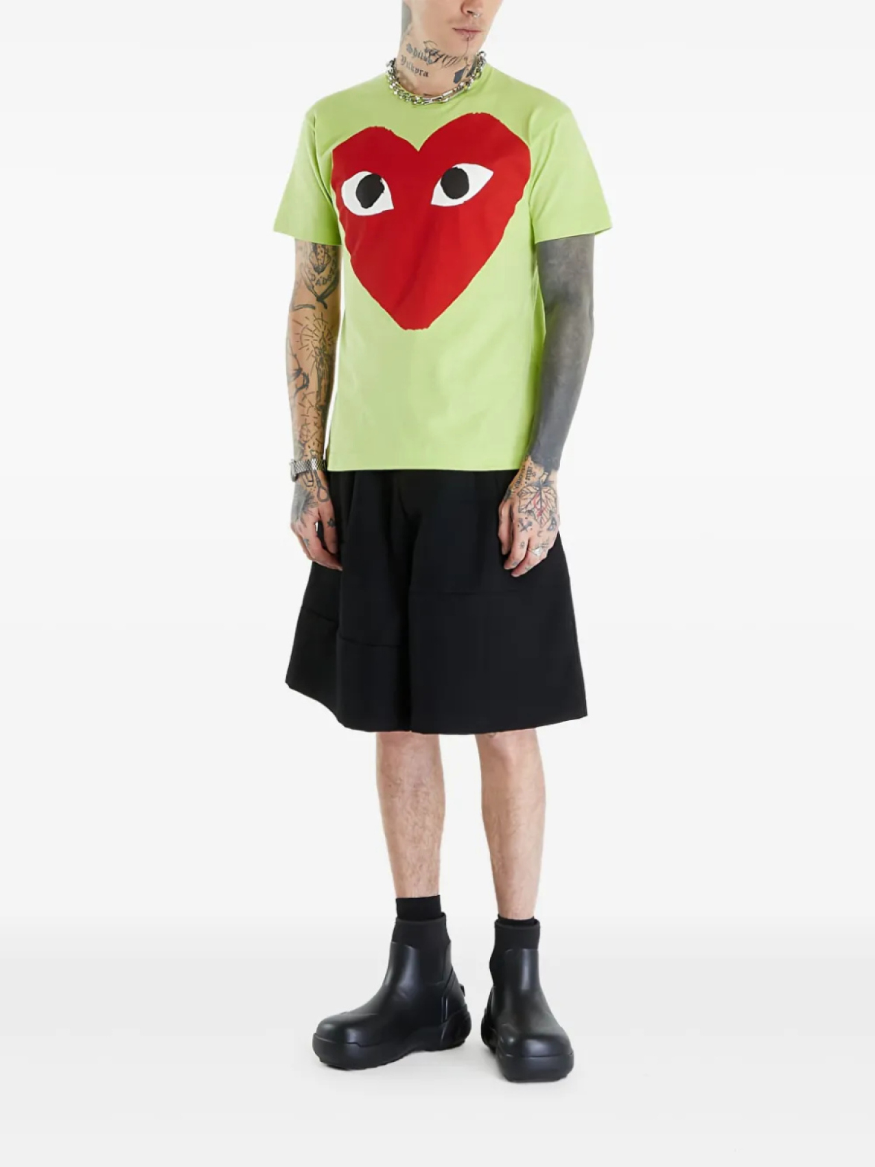Comme Des Garçons Play футболка с круглым вырезом, зеленый — фото 2