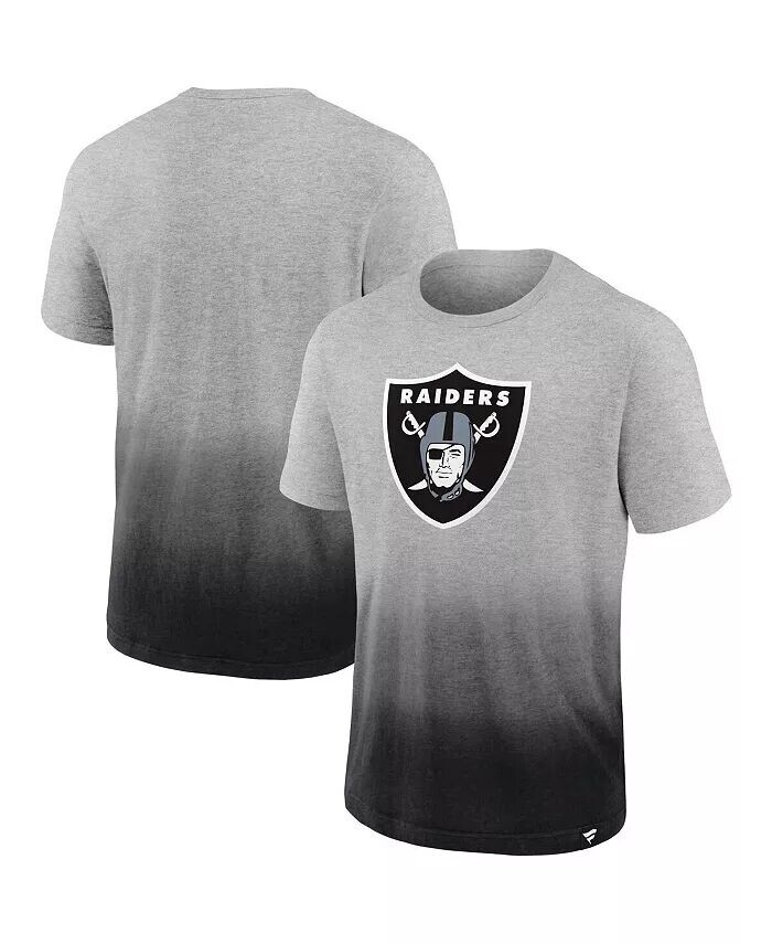 

Мужская серо-черная футболка с эффектом омбре Las Vegas Raiders Team Fanatics