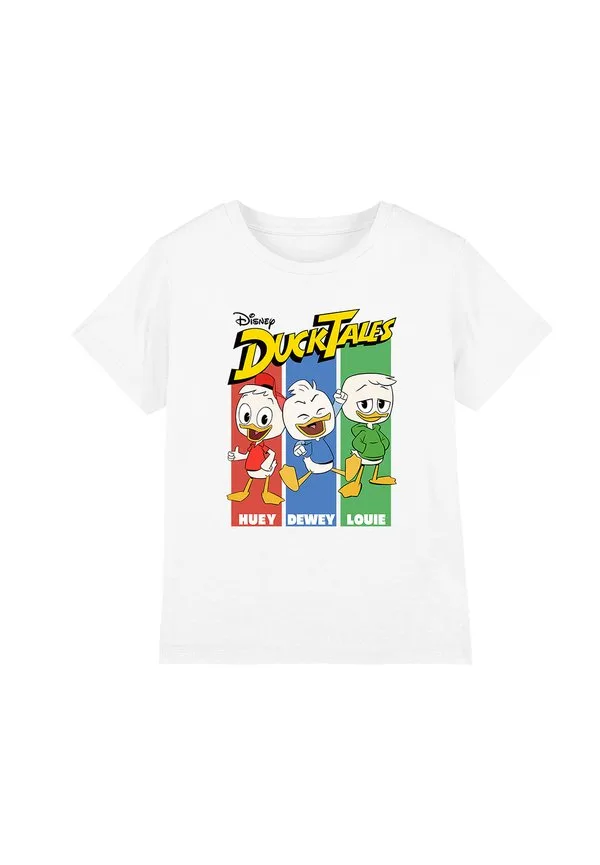 Футболка с принтом хьюи, дьюи и луи из мультфильма «утиные истории» Disney, White