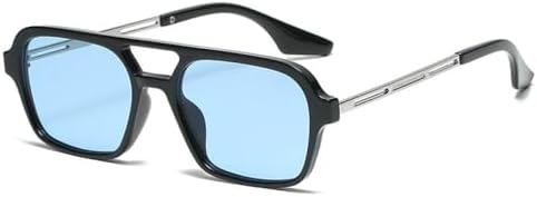 

Солнцезащитные очки квадратной формы 2027 года для женщин и мужчин в стиле панк, маленькая оправа, желтые, ретро, ​​женские, с двойной защитой от УФ-излучения UV400 MTZJH, Blue