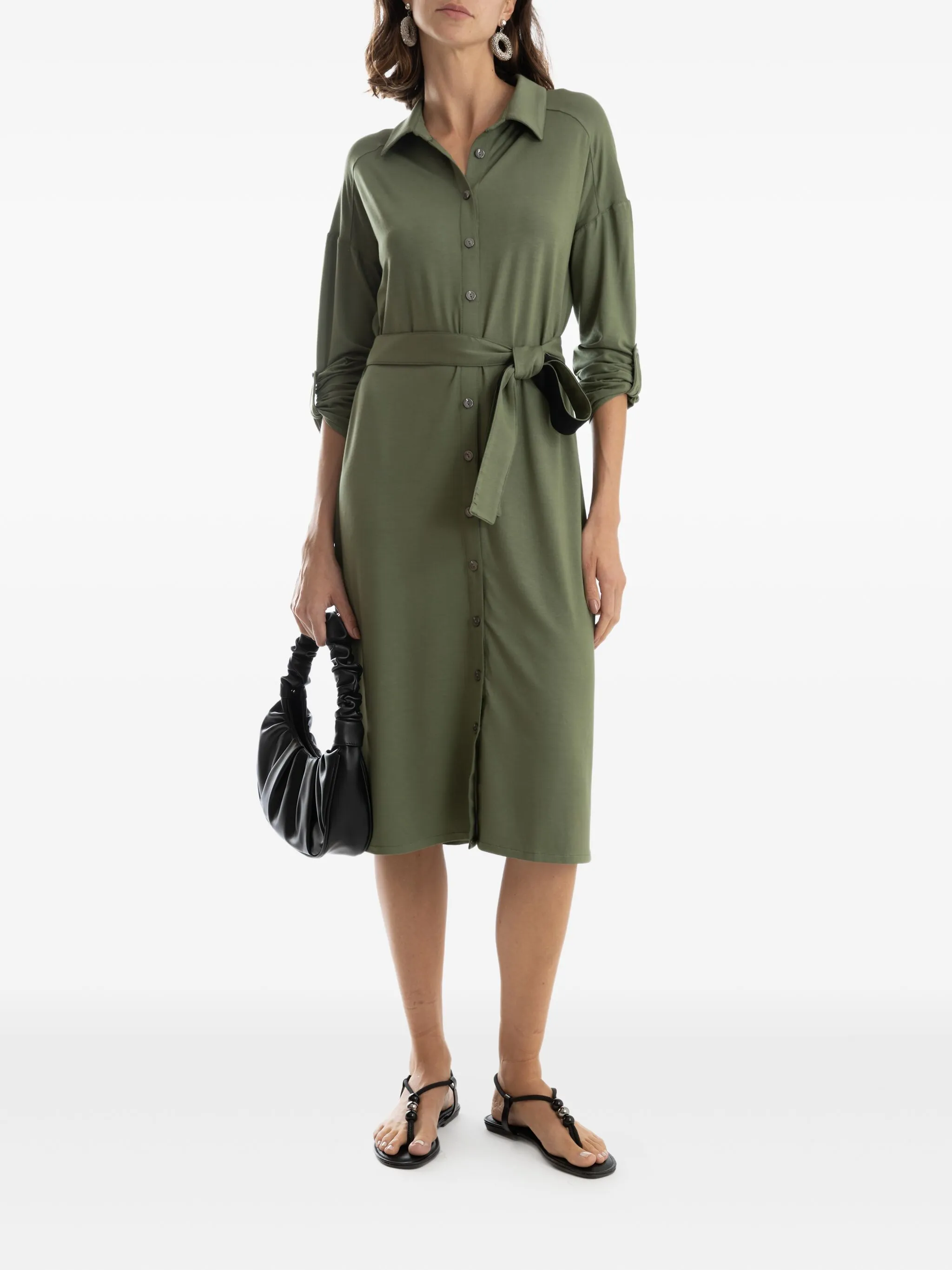 

Платье-рубашка миди с поясом Lygia & Nanny, зеленый