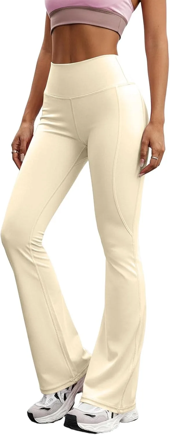 

FQZWONG женские флеар леггинсы с высокой талией и эффектом tummy control