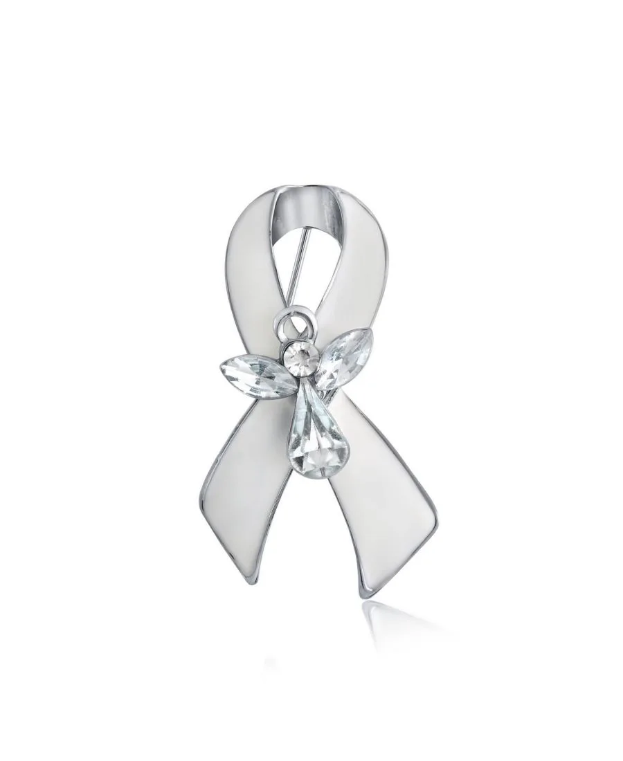 Набор из 3 брошей-ленточек в знак поддержки и солидарности Bling Jewelry, серебро белый — фото 2