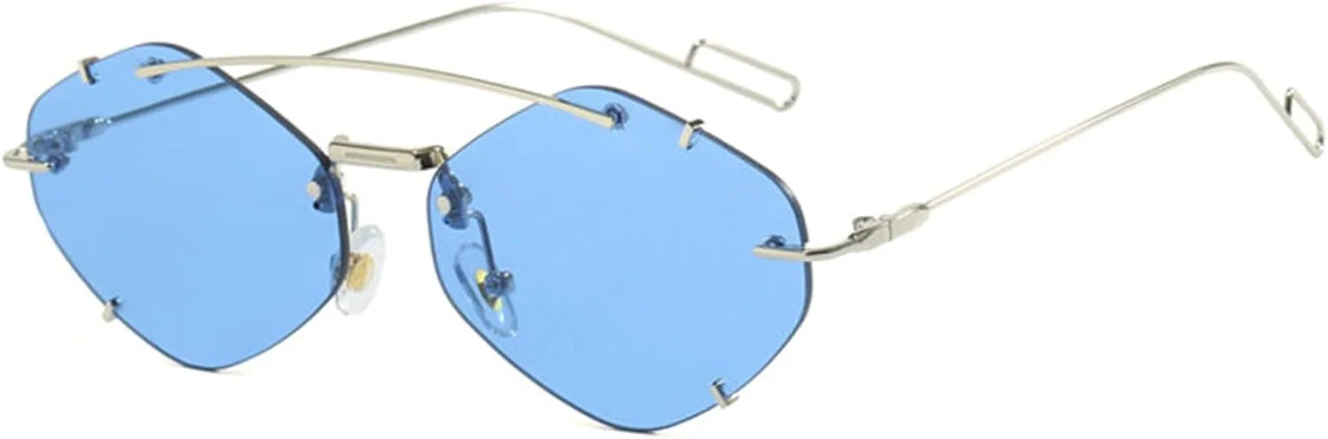 

Солнцезащитные очки Helena без оправы в форме бриллианта для женщин и мужчин, винтажные солнцезащитные очки без оправы, ретро-очки для рейв-вечеринок, C5