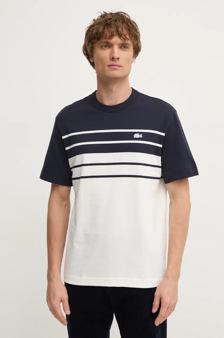 

Хлопковая футболка Lacoste, темно-синий