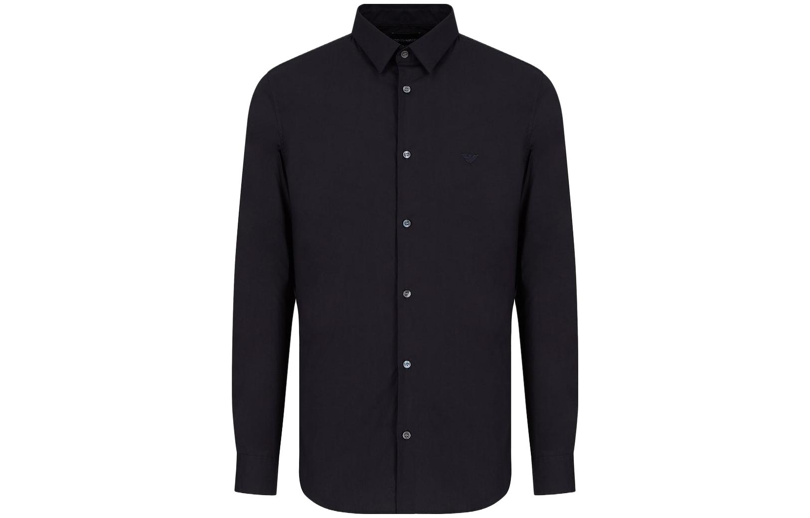 

Рубашка из смесовой ткани из эластичного нейлона EMPORIO ARMANI, черный