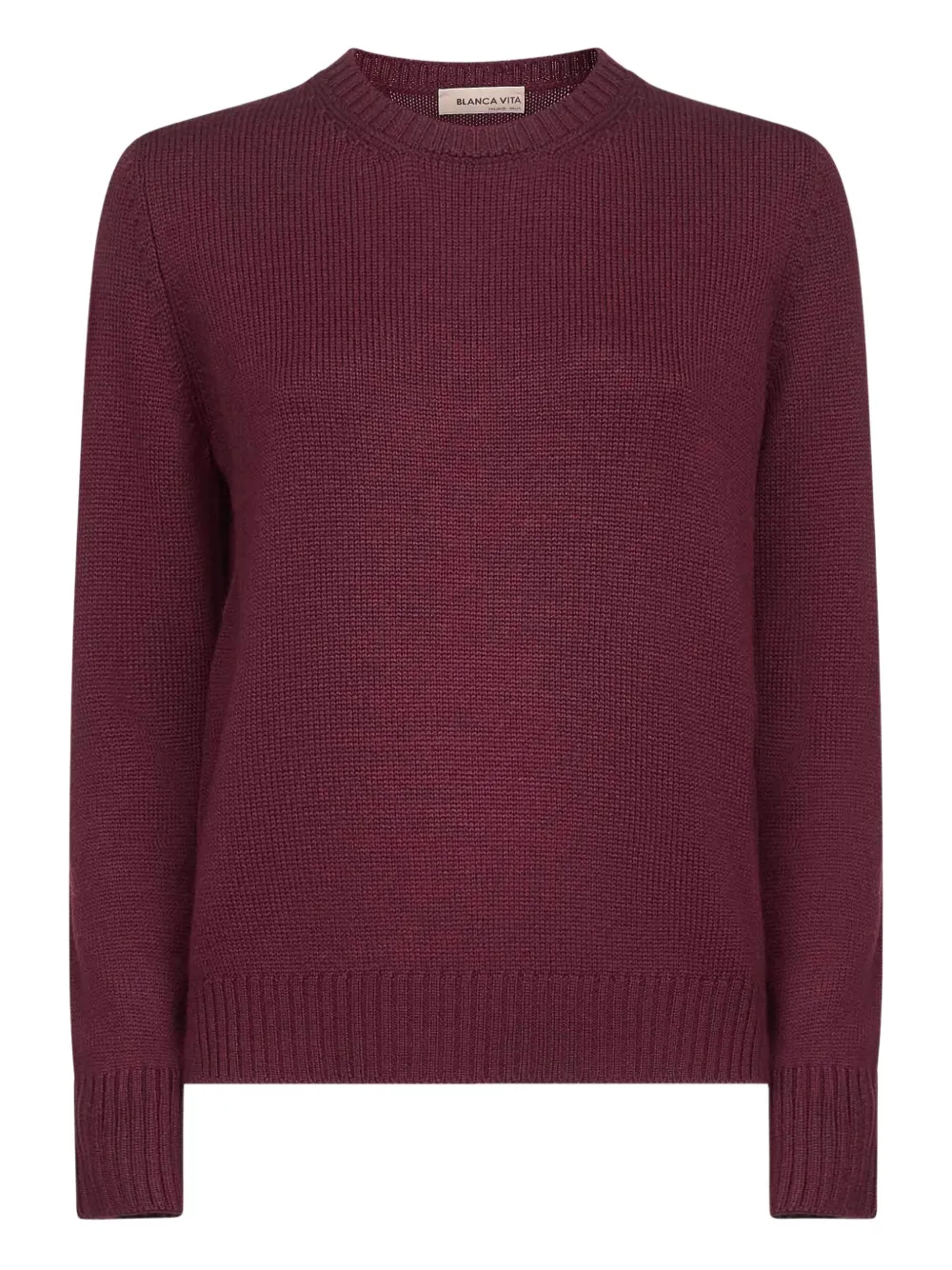 

Ребристый свитер с круглым вырезом Blanca Vita, красный