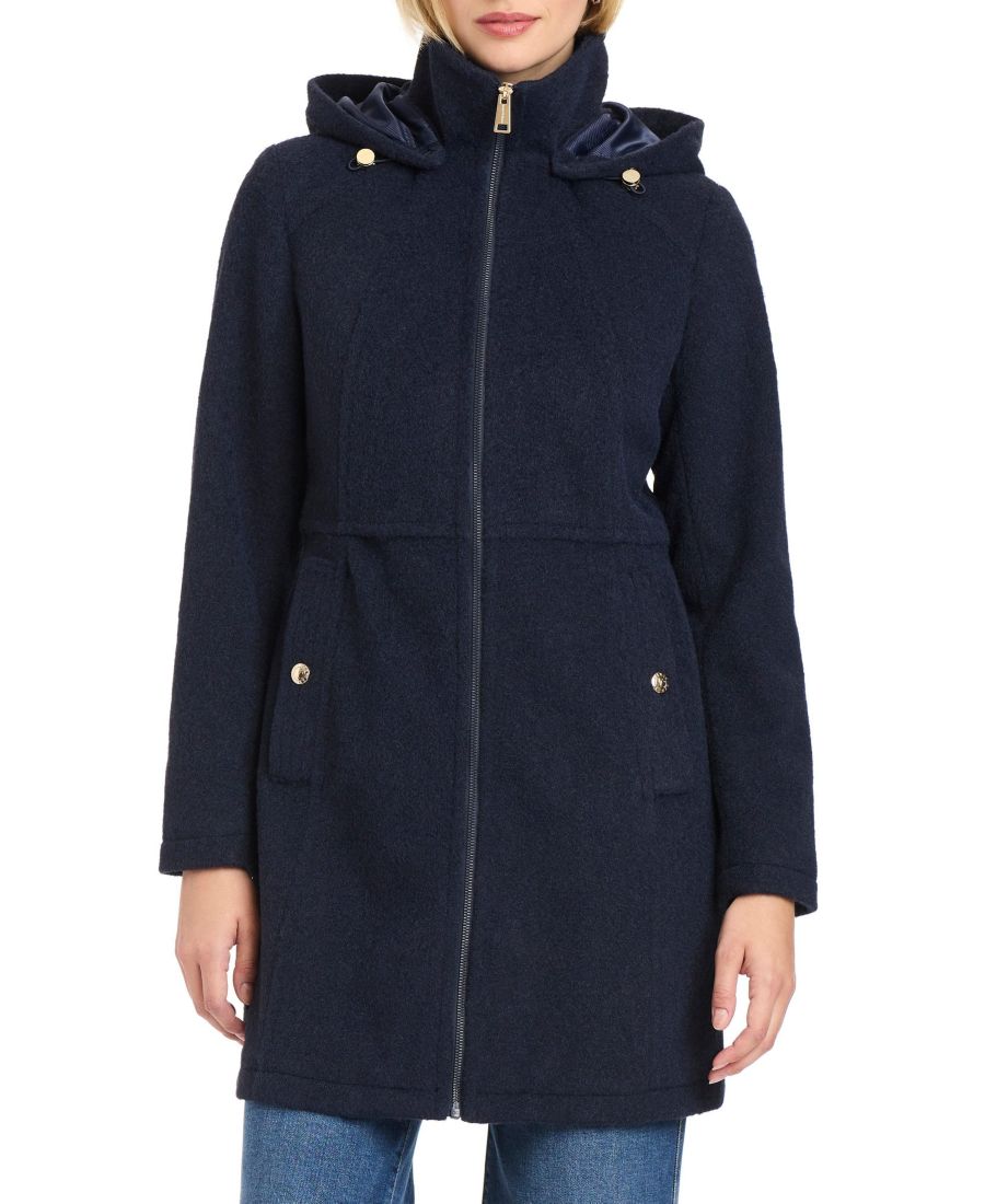 

Женская куртка-пальто на молнии с отстегивающимся капюшоном Vince Camuto, Navy