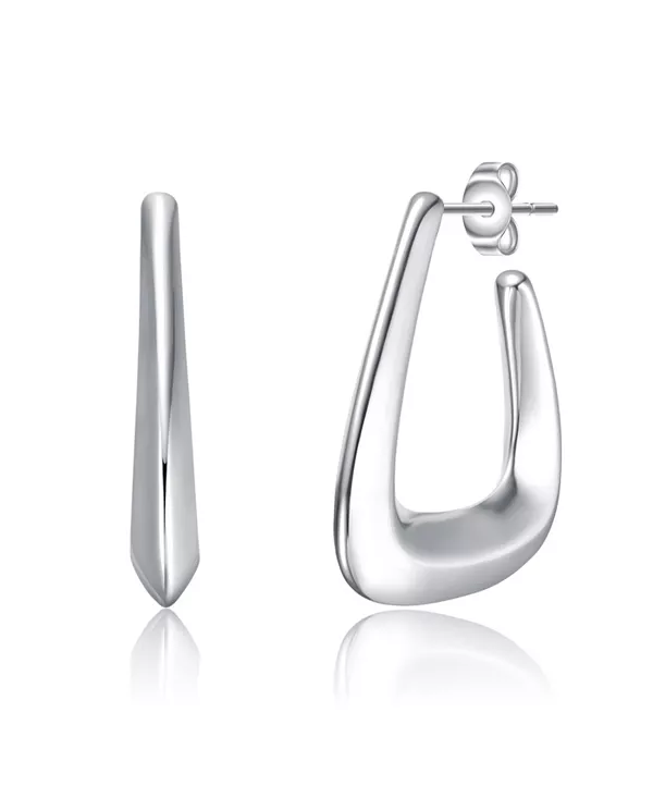 

Серьги-Кольца неправильной формы из белого золота или 14-каратного золота Rachel Glauber, silver