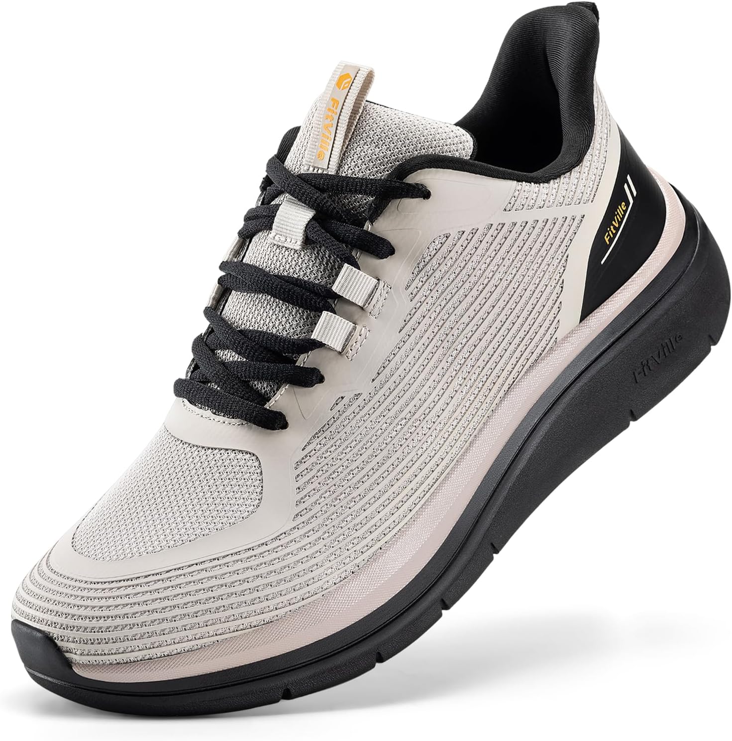 

Мужские прогулочные кроссовки FitVille широкого размера, легкие, с амортизацией для тренировок, с облегчением боли, серый