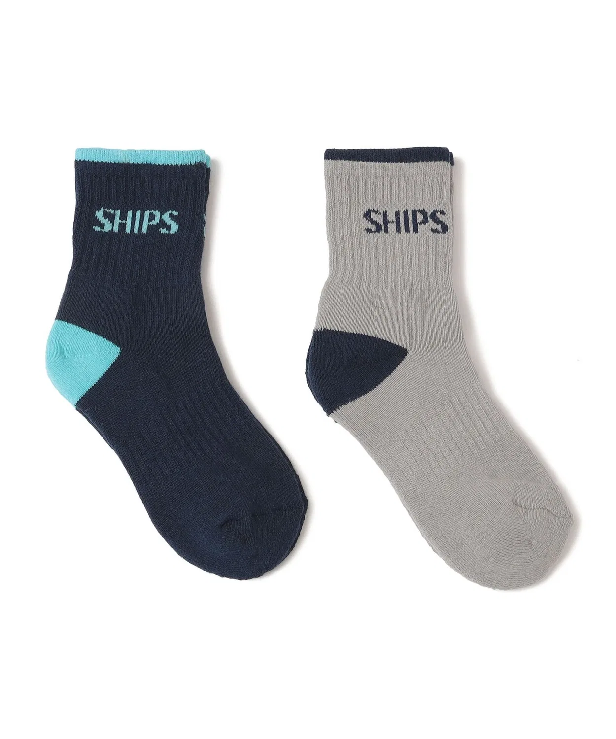 Носки детские с логотипом SHIPS KIDS, 2 пары, белый/черный