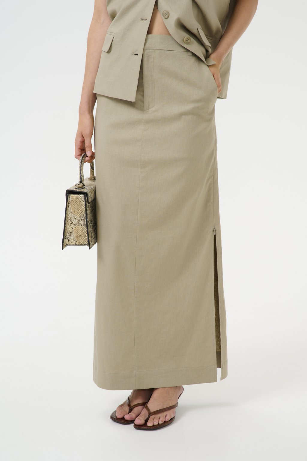 

Юбка макси IZZA SKIRT Gestuz, Silver Sage