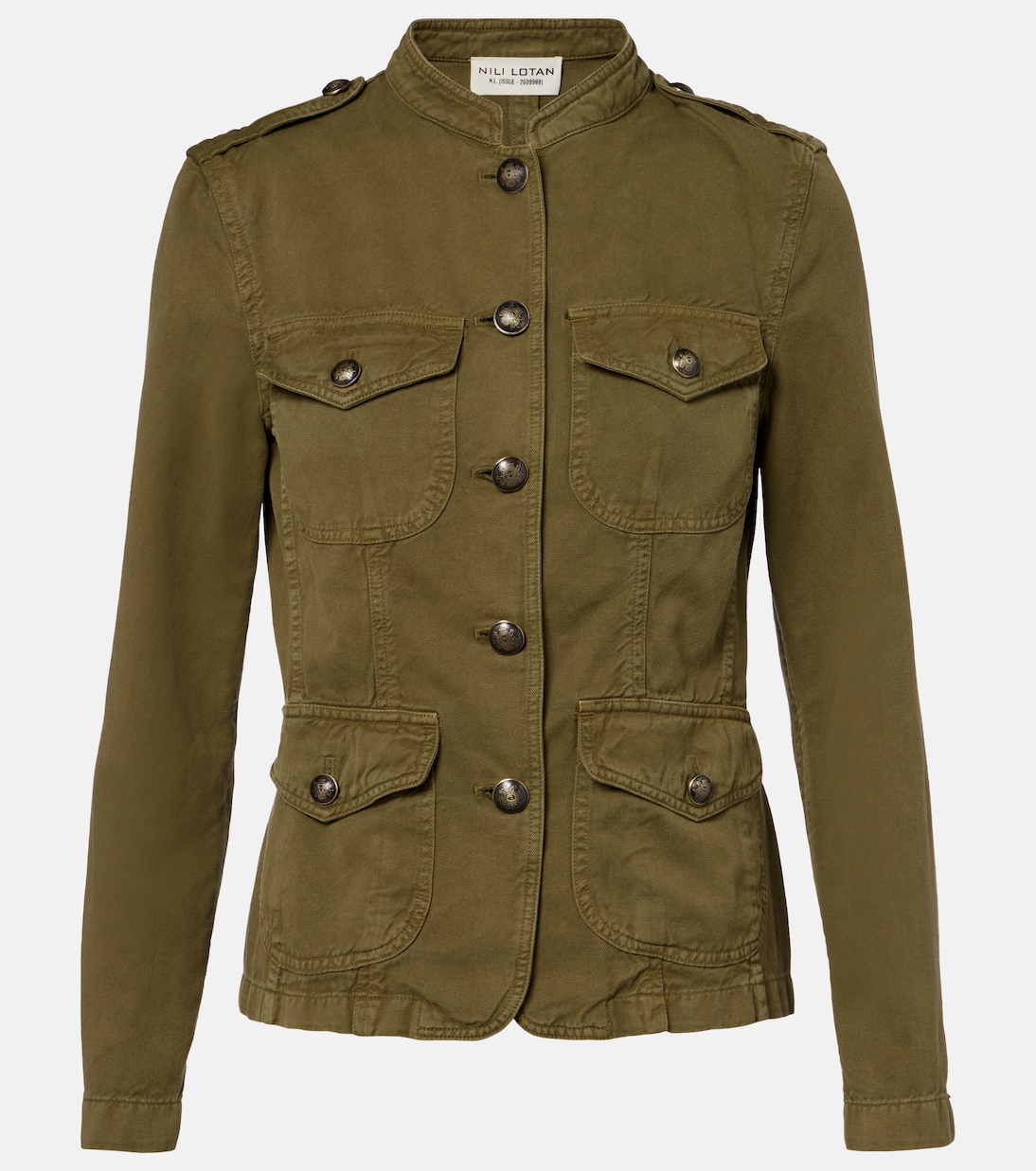 

Куртка Мона из хлопка и льна Nili Lotan, Olive Green